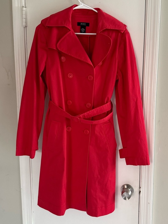 Victoria's Secret Jackets & Blazers - Victoria's Secret Bright Red Double-Breasted Trench Coat with Belt Size L